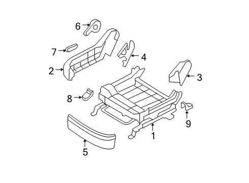 2009 Hyundai Santa Fe Tracks & Components Cover-Front Seat Mounting Front Inner Diagram for 88097-2B200-J4