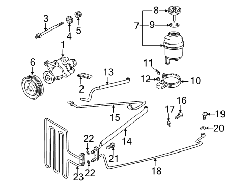 2000 BMW 540i P/S Pump & Hoses, Steering Gear & Linkage Pressure Hose Assembly Diagram for 32411093926