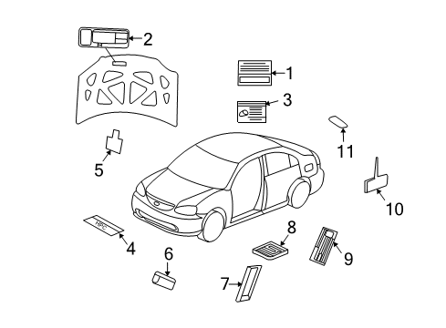 2003 Honda Civic Information Labels Label, Battery Caution Diagram for 1K842-PZA-A00