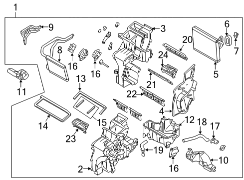 2011 Hyundai Tucson Air Conditioner Duct-Shower Foot LH Diagram for 972792S100