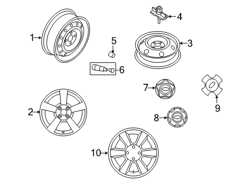 2007 Kia Rio Wheels, Covers & Trim Wheel Hub Cap Assembly Diagram for 5296007900