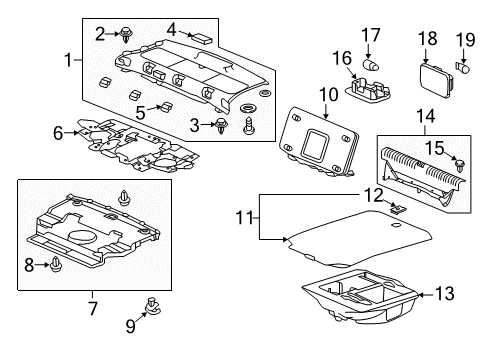 2019 Acura RLX Interior Trim - Rear Body Tray, Rear (Premium Black) Diagram for 84508-TY2-A02ZB