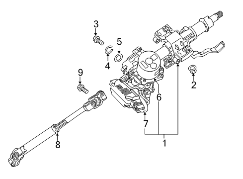 2021 Hyundai Ioniq Steering Column & Wheel, Steering Gear & Linkage Controller Assembly-Mdps Diagram for 56340-G7100