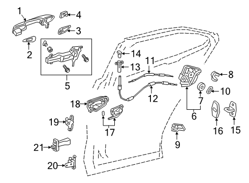 2020 Lexus UX250h Rear Door Upper Hinge Diagram for 68760-76020