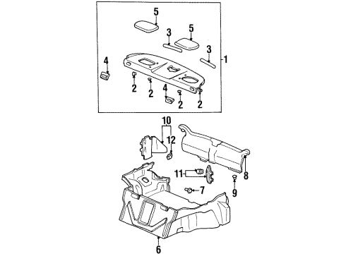 1999 Acura CL Interior Trim - Rear Body Cap, Right Rear Seat Belt Hole (Classy Gray) Diagram for 84502-SY8-A00ZA