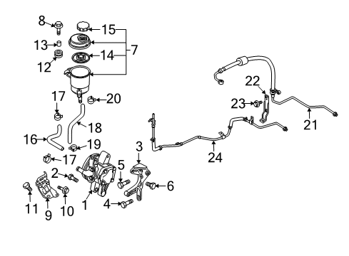 2007 Kia Spectra5 P/S Pump & Hoses Bolt-Washer Assembly Diagram for 1130006306B