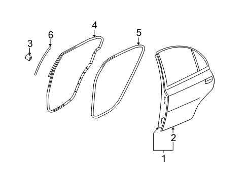 2009 Kia Rio Rear Door Regulator Assembly-Rear Door Diagram for 834041G010