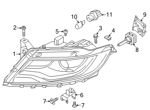 2016 Lincoln MKX Headlamps Composite Headlamp Diagram for GA1Z-13008-C