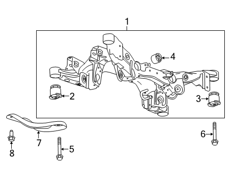 2017 Cadillac XTS Suspension Mounting - Rear Suspension Crossmember Diagram for 22934603