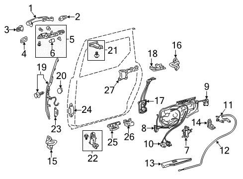 2004 Toyota Sienna Sliding Door Handle, Outside Diagram for 69213-08010-A0