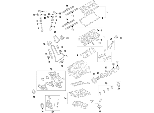 2015 Lexus RC350 Engine Parts, Mounts, Cylinder Head & Valves, Camshaft & Timing, Oil Pan, Oil Pump, Crankshaft & Bearings, Pistons, Rings & Bearings, Variable Valve Timing Piston Sub-Assembly, W/P Diagram for 13101-31140-A0