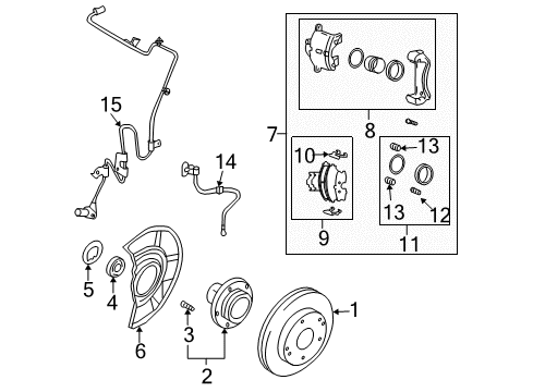 2003 Hyundai Tiburon Anti-Lock Brakes Spring-Pad Diagram for 58144-2C000