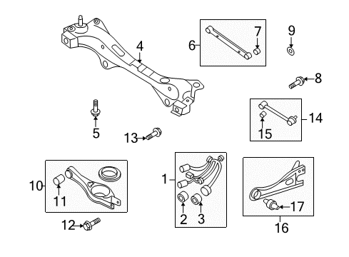 2007 Kia Optima Rear Suspension Components, Lower Control Arm, Upper Control Arm, Stabilizer Bar Washer-Plain Diagram for 1350812006K