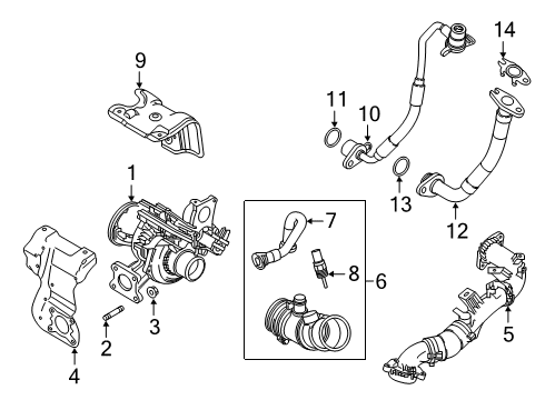 2020 Jeep Renegade Turbocharger Nut-Flange Diagram for 68418084AA
