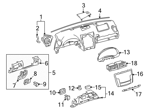 2011 Lexus IS350 Cluster & Switches, Instrument Panel Lamp Assy, Interior Illumination, NO.2 Diagram for 81090-53011