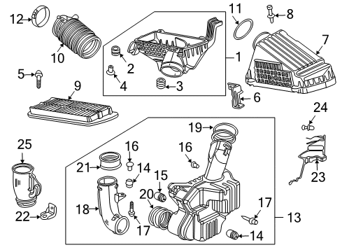 2003 Honda Accord Filters Tube B, Air Inlet Diagram for 17244-RCA-A00