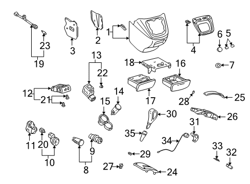 2001 Toyota Highlander Cluster & Switches, Instrument Panel Shift Panel Hole Cover Diagram for 55539-48010