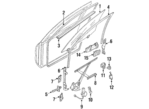 1991 Toyota Corolla Door & Components Front Door Outside Handle Assembly Right Diagram for 69210-12120-D0