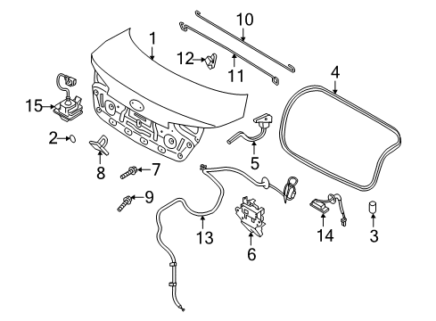2015 Kia Optima Parking Aid Hinge Assembly-Trunk Lid Diagram for 792104C500