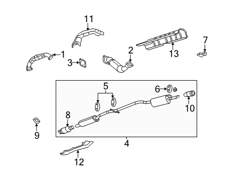 2011 Buick Lucerne Exhaust Components Rear Pipe Diagram for 15921947