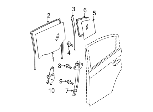 2009 Nissan Sentra Rear Door Bolt Hex Diagram for 01456-0014U