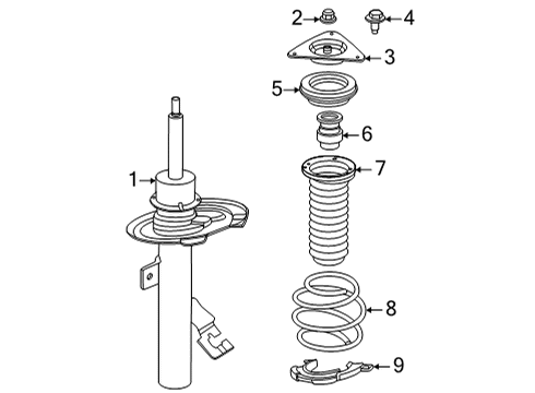 2022 Nissan Sentra Struts & Components - Front SPRING-FRONT Diagram for 54010-6LE1B