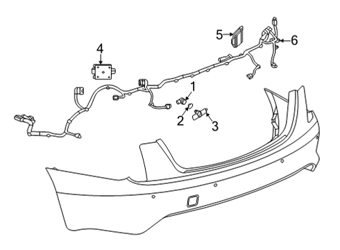 2022 Cadillac CT4 Electrical Components - Rear Bumper Harness Diagram for 85123384