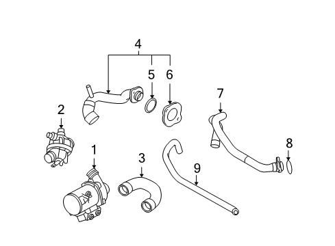 2010 BMW 528i Water Pump Water Hose Diagram for 11537544638