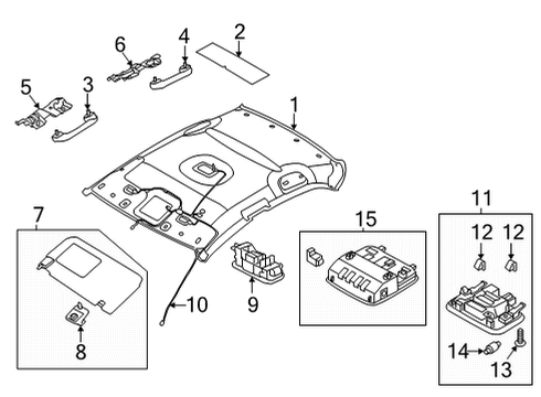 2021 Hyundai Elantra Interior Trim - Roof LAMP ASSY-VANITY, LH Diagram for 92891-3S000-NNB