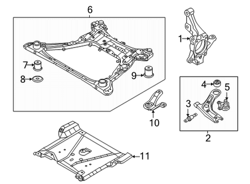 2022 Hyundai Tucson Front Suspension Components KNUCKLE-FRONT AXLE, RH Diagram for 51711-N9100