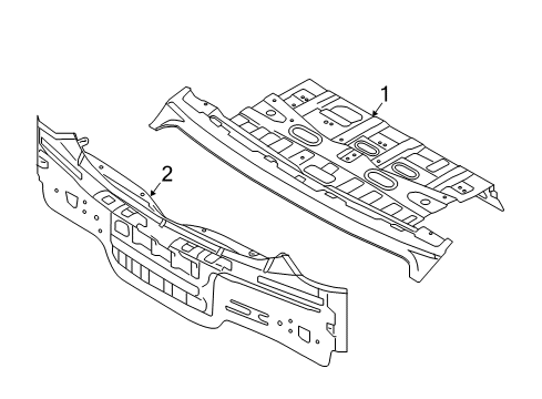 2018 Hyundai Accent Rear Body Panel & Frame Assembly-Package Tray, Rear Diagram for 69300-J0050