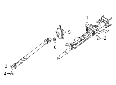 2020 Toyota GR Supra Steering Column & Wheel, Steering Gear & Linkage Shaft Bolt Diagram for 90118-WA495