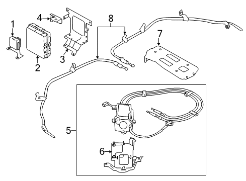 2011 Nissan Leaf Brake Components Bracket-Module Diagram for 47895-3NA0C