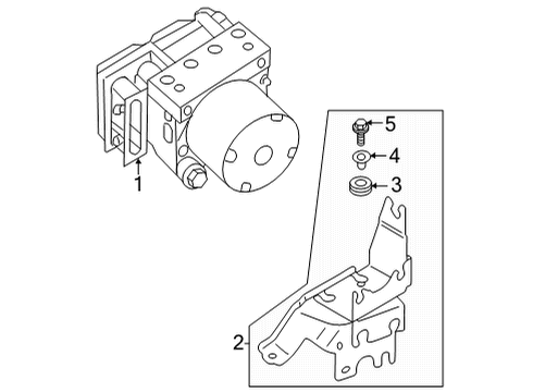 2021 Nissan Rogue ABS Components ACTUATOR & ECU ASSY, ANITI-SKID Diagram for 47660-6RD0D