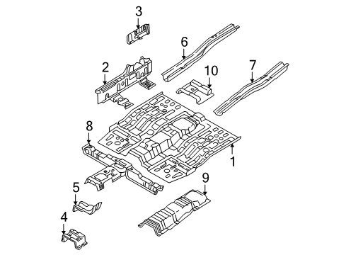 2002 Hyundai Santa Fe Floor Panel-Center Floor Diagram for 65111-26200