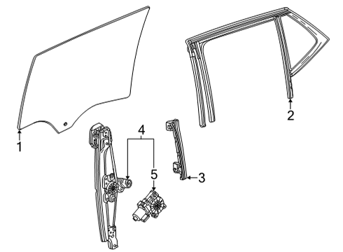 2020 Buick Encore GX Front Door Fixed Glass Diagram for 42744022