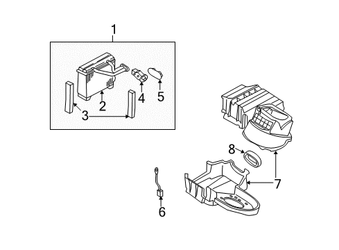 2001 Infiniti I30 A/C Evaporator Components Evaporator Assy-Cooler Diagram for 27281-2Y960