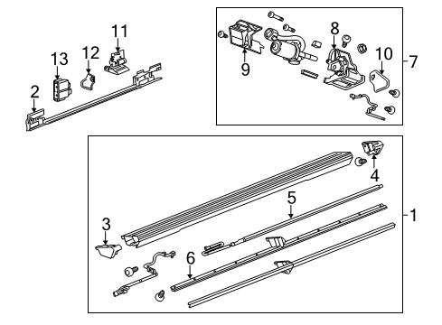 2017 Chevrolet Suburban Running Board Motor Assembly Diagram for 84452642