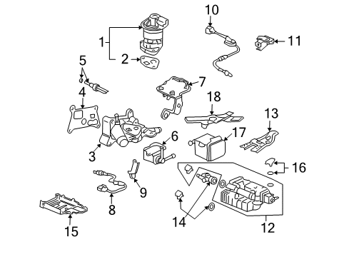 2004 Honda Accord Emission Components Canister Assembly Diagram for 17011-SDC-L00