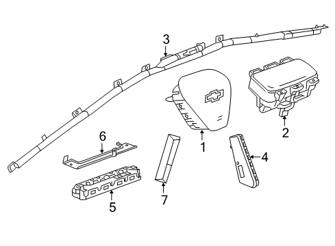 2020 Chevrolet Bolt EV Air Bag Components Front Seat Air Bag Diagram for 42620180