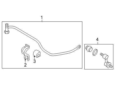 2010 Hyundai Sonata Stabilizer Bar & Components - Rear Bush-Stabilizer Bar Diagram for 55513-3L000