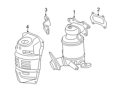 2018 Honda Fit Exhaust Manifold Stay, Converter Diagram for 11941-5R0-000