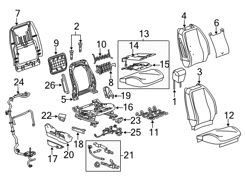 2015 Chevrolet Equinox Passenger Seat Components Harness Asm-Passenger Seat Adjuster Wiring Diagram for 22963354