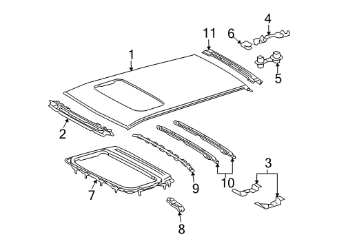 2008 Lexus RX400h Roof & Components Frame Sub-Assy, Back Door Opening Diagram for 63105-48030