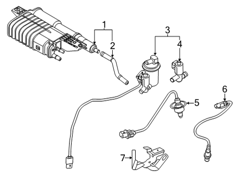 2022 Kia K5 Emission Components Bracket-Oxygen SENSO Diagram for 392112M414