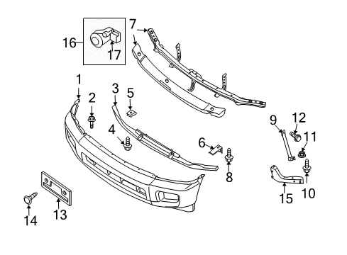 2009 Infiniti QX56 Parking Aid Bracket-SENS Diagram for 28452-ZQ10B