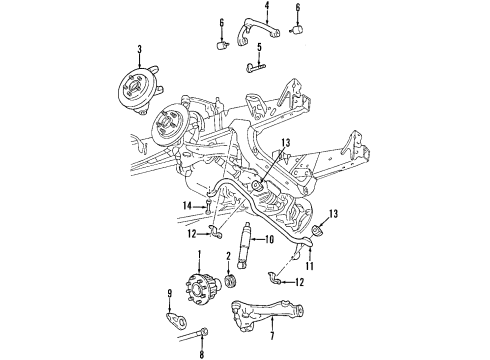 1999 Ford F-150 Front Suspension Components, Lower Control Arm, Upper Control Arm, Stabilizer Bar Hub Assembly Grease Seal Diagram for F65Z-1S190-AA