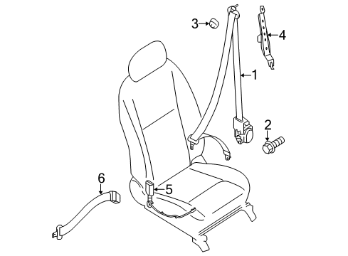 2016 Chevrolet City Express Seat Belt Latch Diagram for 19316942