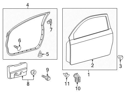 2015 Scion tC Door & Components Outer Panel Diagram for 67112-21070