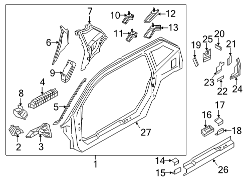 2018 BMW i3s Uniside Reinforcement Plate, Side Sill, Front.L.Top Diagram for 41007358991